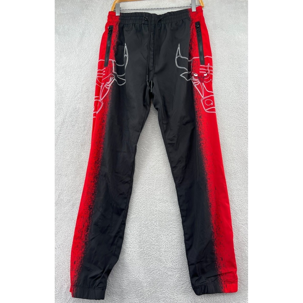 Pro Standard Track Pants Mens Sz M Chicago Bulls Black Red Joggers NBA